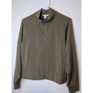 Athleta Quarter Zip Pullover Jacket Olive Green Casual Athleisure Women XS